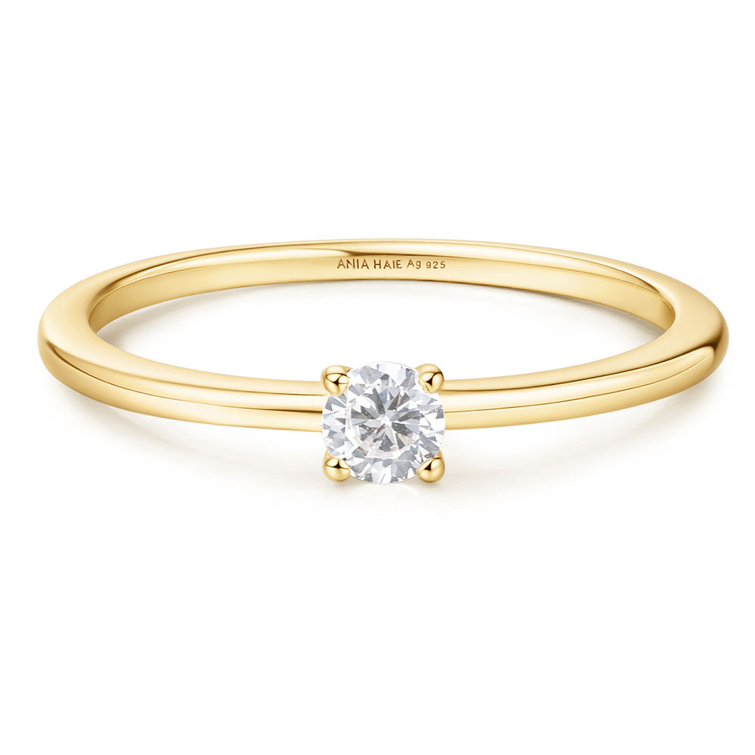 Ania Haie, Ring i forgylt 925 sølv med zirkonia