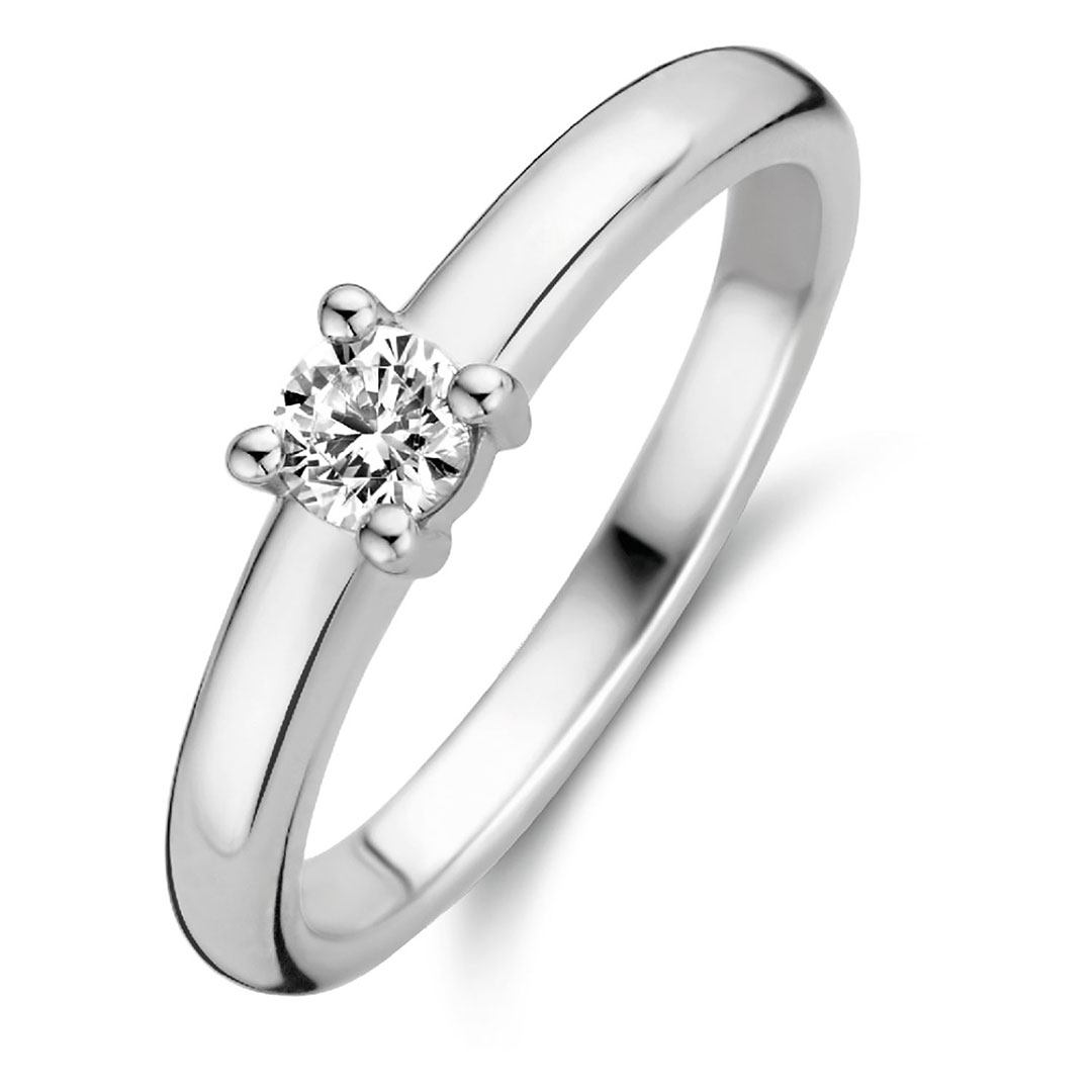 Ti Sento, Solitaire ring i 925 sølv med zirkonia